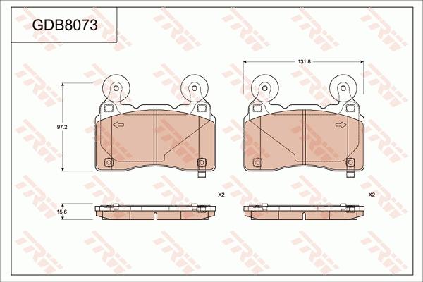 TRW GDB8073 - Тормозные колодки, дисковые, комплект autosila-amz.com