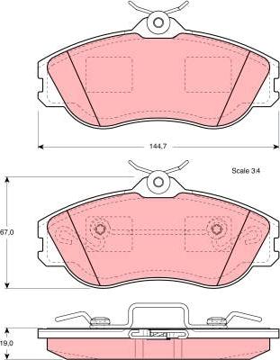 TRW GDB815 - Тормозные колодки, дисковые, комплект autosila-amz.com