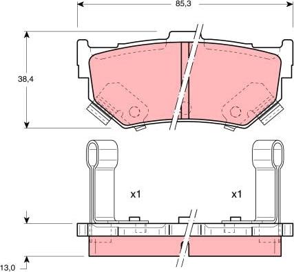 TRW GDB884 - Тормозные колодки, дисковые, комплект autosila-amz.com