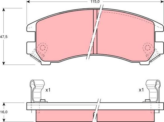 TRW GDB882 - Тормозные колодки, дисковые, комплект autosila-amz.com