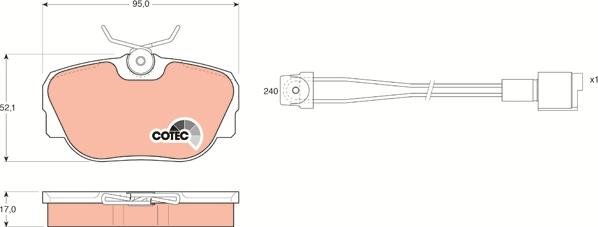 TRW GDB820 - Тормозные колодки, дисковые, комплект autosila-amz.com