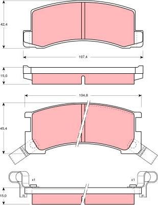 TRW GDB871 - Тормозные колодки, дисковые, комплект autosila-amz.com