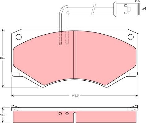 TRW GDB390 - Тормозные колодки, дисковые, комплект autosila-amz.com