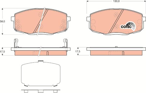 TRW GDB3450 - Тормозные колодки, дисковые, комплект autosila-amz.com