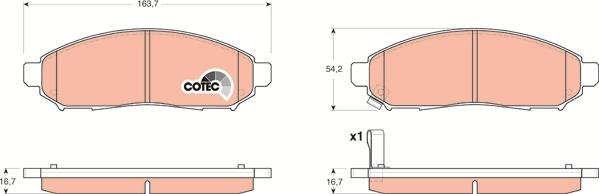 TRW GDB3404 - Тормозные колодки, дисковые, комплект autosila-amz.com