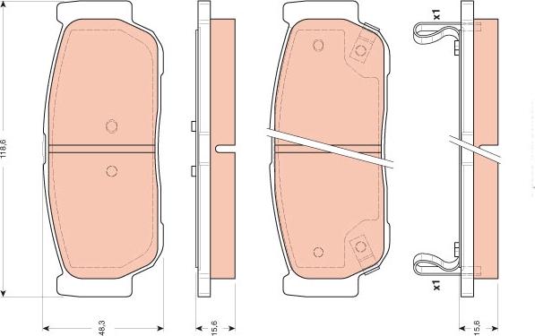 TRW GDB3413 - Тормозные колодки, дисковые, комплект autosila-amz.com