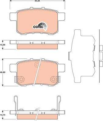 TRW GDB3482 - Тормозные колодки, дисковые, комплект autosila-amz.com