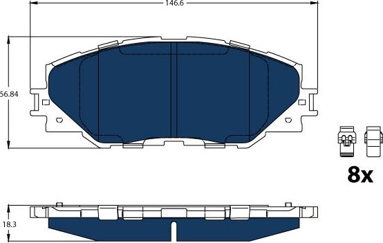 TRW GDB3424BTE - Тормозные колодки, дисковые, комплект autosila-amz.com