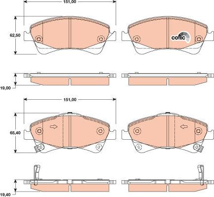 TRW GDB3479 - Тормозные колодки, дисковые, комплект autosila-amz.com