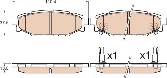 TRW GDB3568 - Тормозные колодки, дисковые, комплект autosila-amz.com