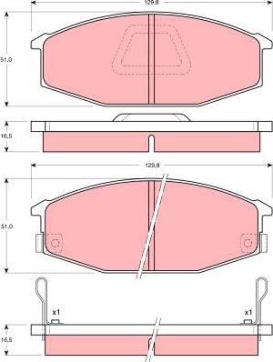 TRW GDB369 - Тормозные колодки, дисковые, комплект autosila-amz.com