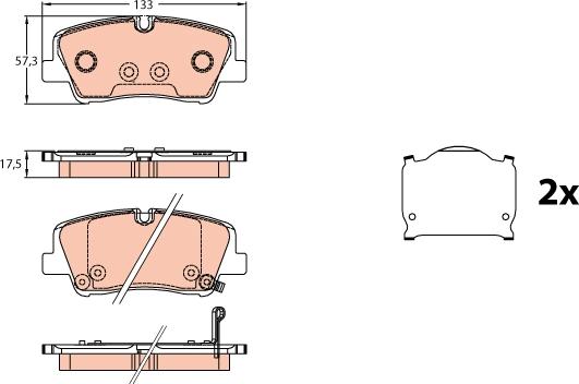 TRW GDB3646 - Тормозные колодки, дисковые, комплект autosila-amz.com