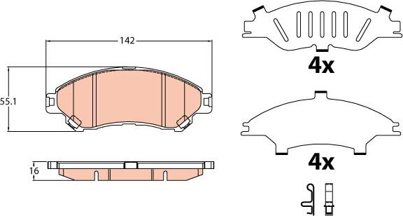 TRW GDB3633 - Тормозные колодки, дисковые, комплект autosila-amz.com