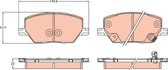 TRW GDB3629 - Тормозные колодки, дисковые, комплект autosila-amz.com