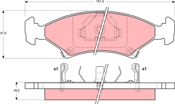 TRW GDB3096 - Тормозные колодки, дисковые, комплект autosila-amz.com