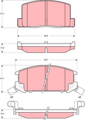 TRW GDB3058 - Тормозные колодки, дисковые, комплект autosila-amz.com