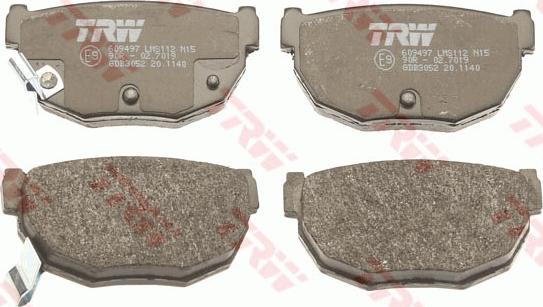 TRW GDB3052 - Тормозные колодки, дисковые, комплект autosila-amz.com