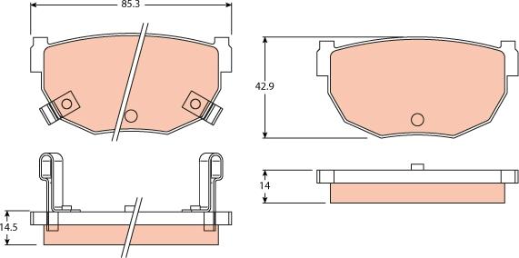 TRW GDB3052 - Тормозные колодки, дисковые, комплект autosila-amz.com