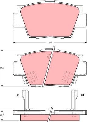 TRW GDB3039 - Тормозные колодки, дисковые, комплект autosila-amz.com