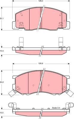 TRW GDB3157 - Тормозные колодки, дисковые, комплект autosila-amz.com