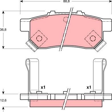 TRW GDB3160 - Тормозные колодки, дисковые, комплект autosila-amz.com