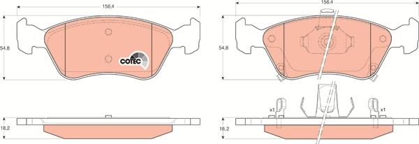 TRW GDB3163 - Тормозные колодки, дисковые, комплект autosila-amz.com