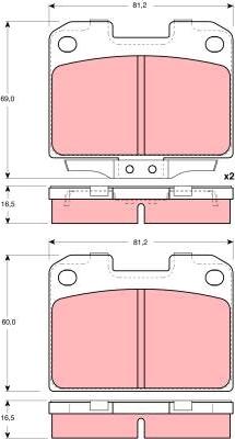 TRW GDB3104 - Тормозные колодки, дисковые, комплект autosila-amz.com