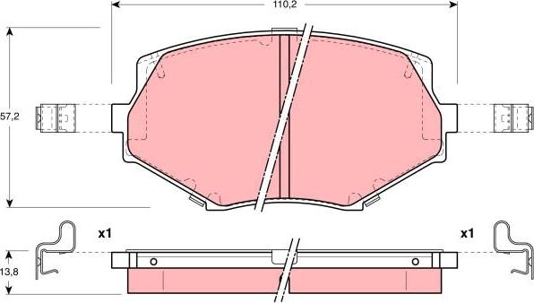 TRW GDB3103 - Тормозные колодки, дисковые, комплект autosila-amz.com