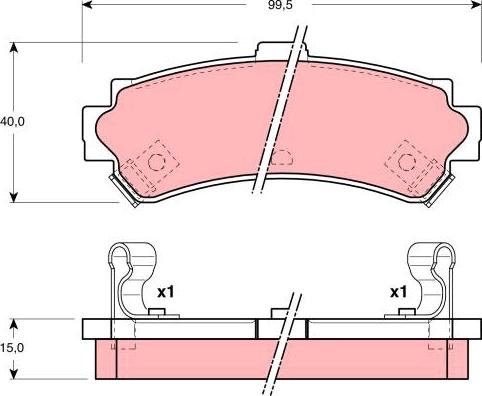 TRW GDB3115 - Тормозные колодки, дисковые, комплект autosila-amz.com