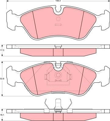 TRW GDB3116 - Тормозные колодки, дисковые, комплект autosila-amz.com