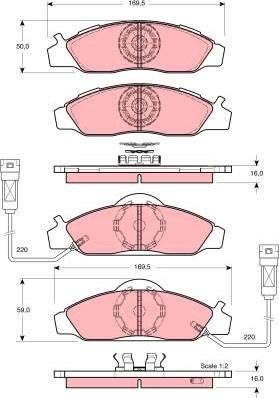 TRW GDB3134 - Тормозные колодки, дисковые, комплект autosila-amz.com