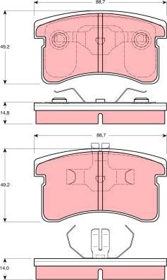 TRW GDB3126 - Тормозные колодки, дисковые, комплект autosila-amz.com