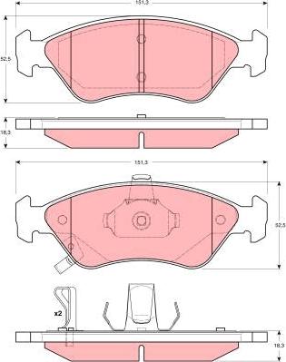 TRW GDB3173 - Тормозные колодки, дисковые, комплект autosila-amz.com