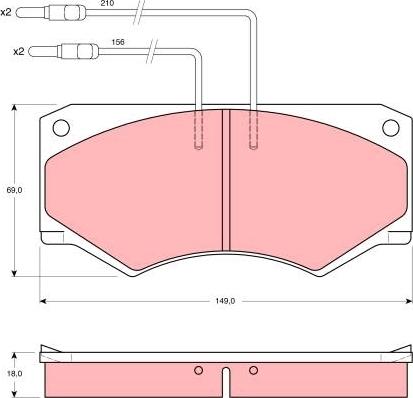 TRW GDB389 - Тормозные колодки, дисковые, комплект autosila-amz.com