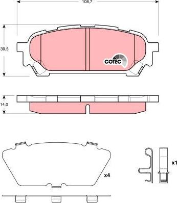 TRW GDB3395 - Тормозные колодки, дисковые, комплект autosila-amz.com