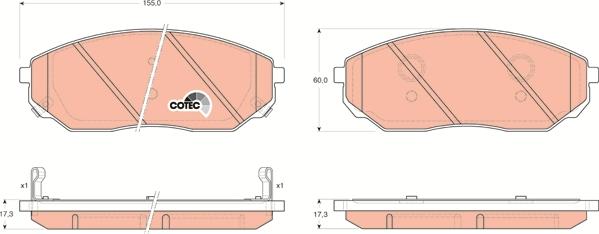 TRW GDB3343 - Тормозные колодки, дисковые, комплект autosila-amz.com