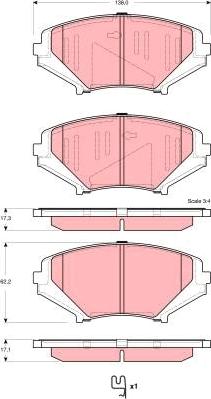 TRW GDB3356 - Тормозные колодки, дисковые, комплект autosila-amz.com