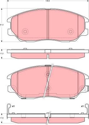 TRW GDB3360 - Тормозные колодки, дисковые, комплект autosila-amz.com