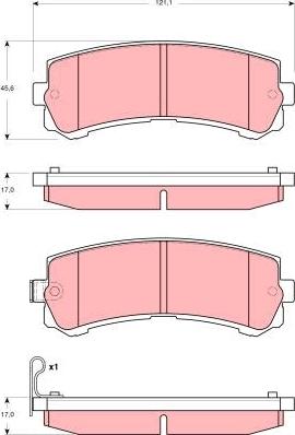 TRW GDB3362 - Тормозные колодки, дисковые, комплект autosila-amz.com