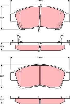 TRW GDB3300 - Тормозные колодки, дисковые, комплект autosila-amz.com