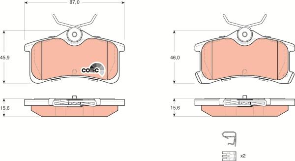 TRW GDB3334 - Тормозные колодки, дисковые, комплект autosila-amz.com