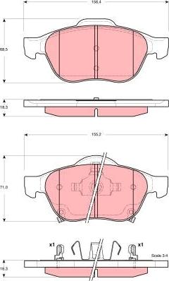 TRW GDB3335 - Тормозные колодки, дисковые, комплект autosila-amz.com