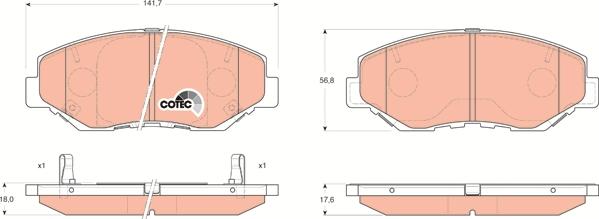 TRW GDB3325 - Тормозные колодки, дисковые, комплект autosila-amz.com