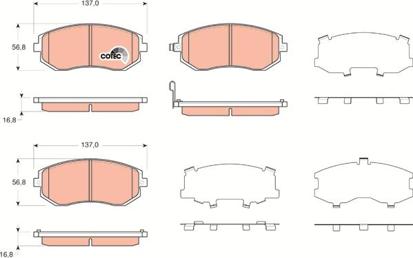 TRW GDB3371 - Тормозные колодки, дисковые, комплект autosila-amz.com