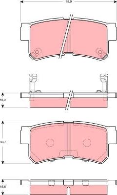 TRW GDB3258 - Тормозные колодки, дисковые, комплект autosila-amz.com