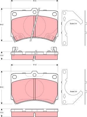 TRW GDB3252 - Тормозные колодки, дисковые, комплект autosila-amz.com