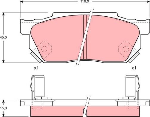 TRW GDB325 - Тормозные колодки, дисковые, комплект autosila-amz.com