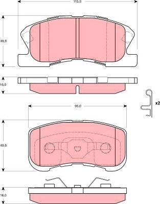 TRW GDB3266 - Тормозные колодки, дисковые, комплект autosila-amz.com