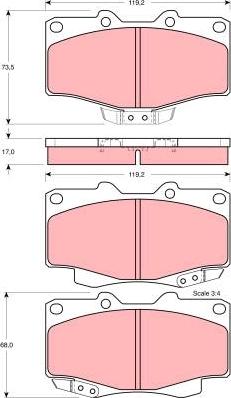 TRW GDB3213 - Тормозные колодки, дисковые, комплект autosila-amz.com