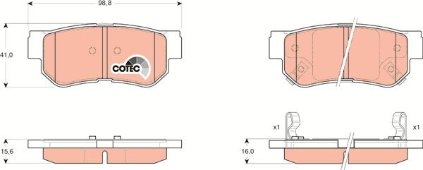 TRW GDB3284AT - Тормозные колодки, дисковые, комплект autosila-amz.com